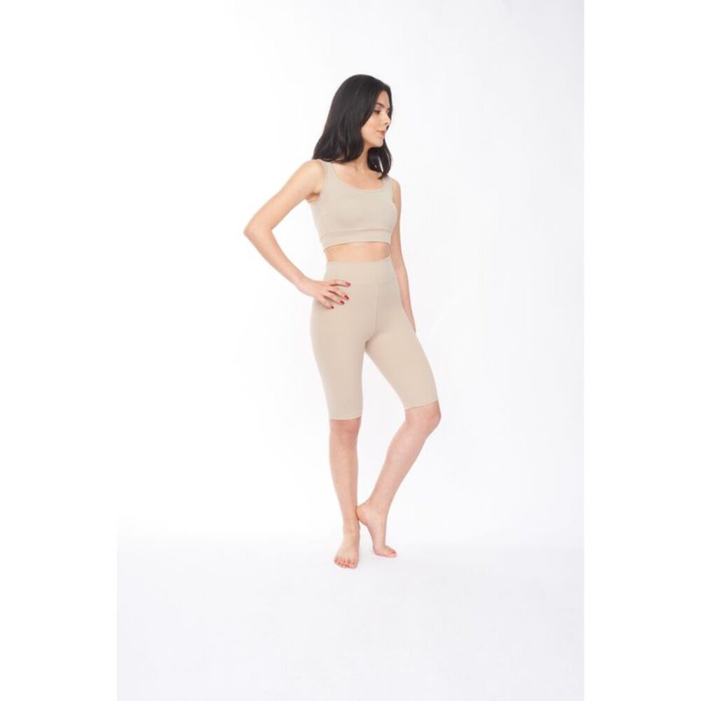 Womens/Ladies Mira Ribbed Shorts / Tan